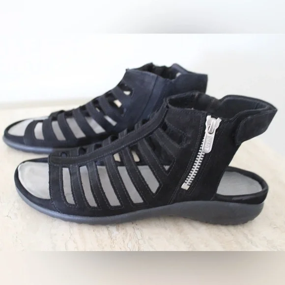 Naot Black Suede Gladiator Sandals - Picture 4 of 8